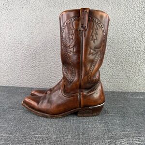 Loblan Cowboy Boots Mens 7.5 Brown Leather Western Pointed Toe Made in Venezuela